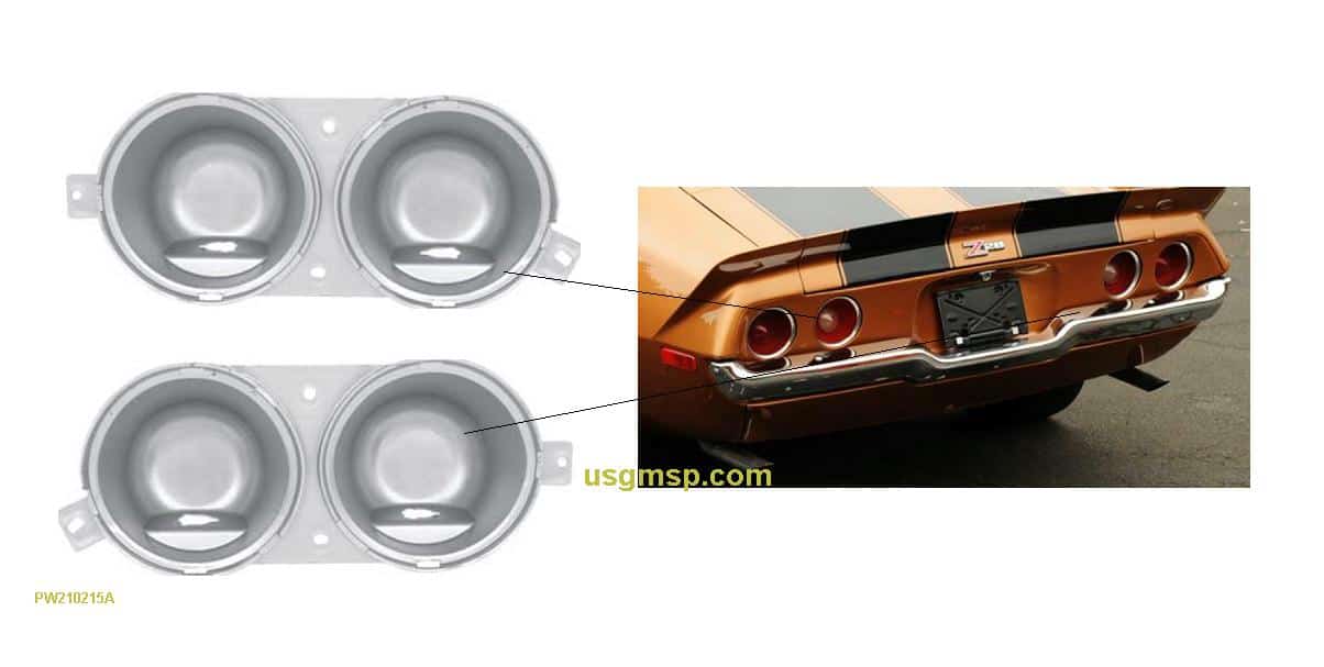 70-73 Camaro Lens HOUSING Tail lamp (pr)